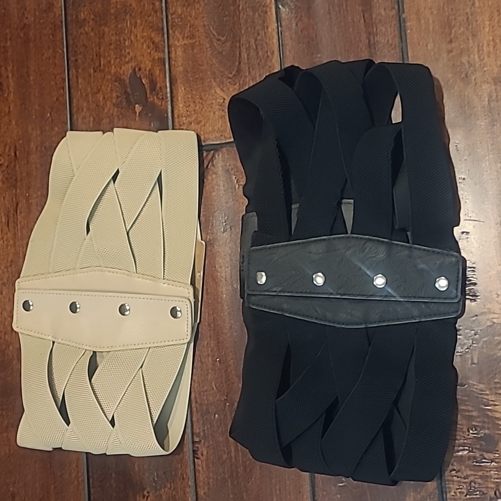 Lace-Up Corset Belts in Black and Beige (2) Size M-XL - Picture 2 of 4